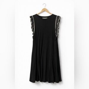 LOFT Black Dress with White Trim